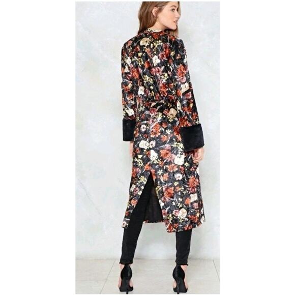 Be Fur Real Faux Fur Kimono Womens OS One Size Floral Velour Victorian Gothic - Picture 1 of 14